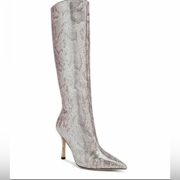 Larroude Kate Boot in Snake Metallic Women's Knee High 6.5 - Picture 1 of 9